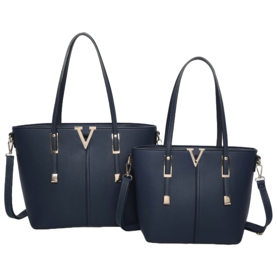 V Style Fashion Bag Set - Navy