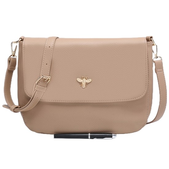 Bee Cross Body Bag In Sand Brown