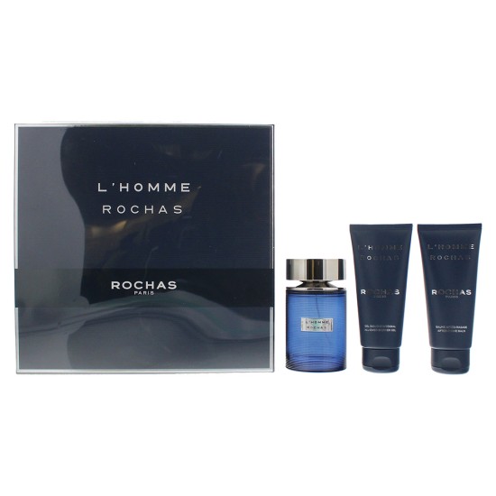 Rochas L'Homme Rochas 3 Piece Giftset: Eau de Toilette 100ml - Shower Gel 100ml - Aftershave Balm 100ml