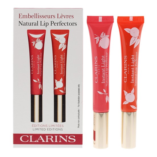 Clarins 2 Piece Gift Set: 13 Pink Grapefruit Lip Perfector 12ml - 14 Juicy Manda