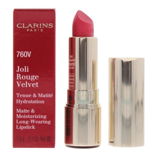 Clarins Joli Rouge Velvet Matte & Moisturizing Long Wearing Lipstick 760V Pink C