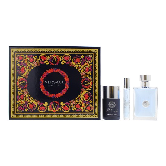 Versace Pour Homme 3 Piece Gift Set: Eau de Toilette 100ml - Deodorant Stick 75m