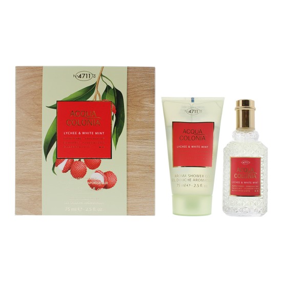 4711 Acqua Colonia Lychee & White Mint 2 Piece Gift Set: Eau de Cologne 50ml - S