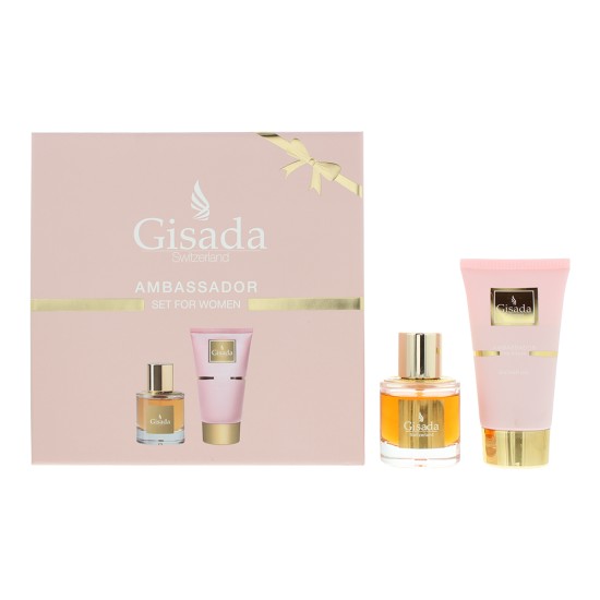 Gisada Ambassador Women 2 Piece Gift Set: Eau de Parfum 50ml - Shower Gel 100ml