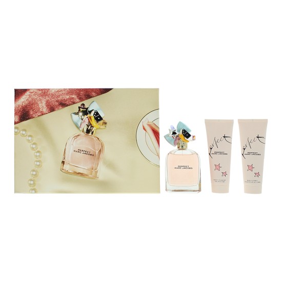 Marc Jacobs Perfect 3 Piece Gift Set: Eau de Parfum 100ml - Body Lotion 75ml - S