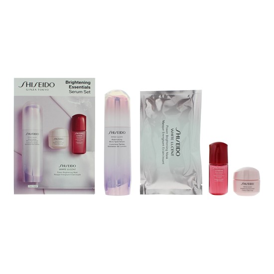 Shiseido Brightening Essentials 4 Piece Gift Set: Serum 50ml - Gel Cream 15ml -