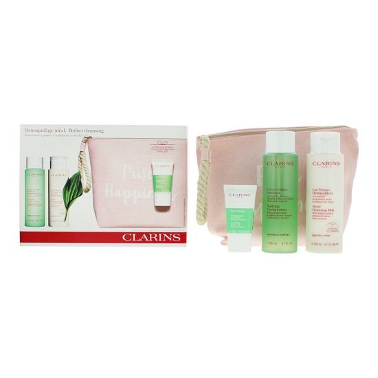 Clarins Perfect Cleansing Combination to Oily Skin 4 Piece Gift Set