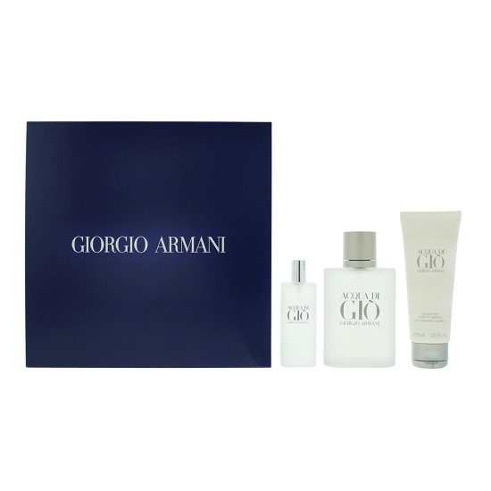 Giorgio Armani Acqua Di Giò 3 Piece Gift Set: Eau De Toilette 100ml - Shower Gel