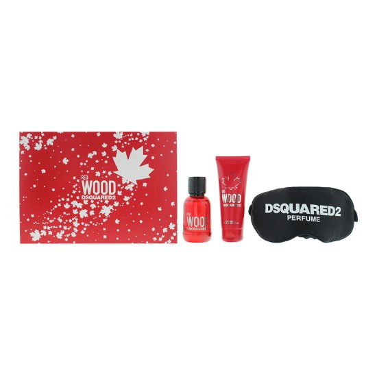 Dsquared2 Red Wood 3 Piece Gift Set: Eau de Toilette 50ml - Shower Gel 50ml - Ni