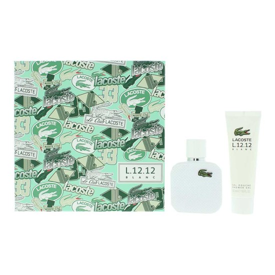 Lacoste Eau De Lacoste L.12.12 Blanc 2 Piece Gift Set: Eau de Toilette 50ml - Sh