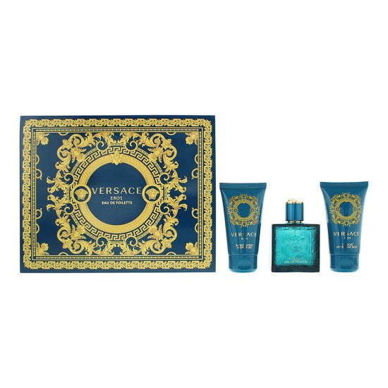 Versace Eros 3 Piece Gift Set: Eau de Toilette 50ml - Shower Gel 50ml - Aftersha