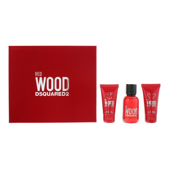 Dsquared2 Red Wood 3 Piece Gift Set: Eau de Toilette 50ml