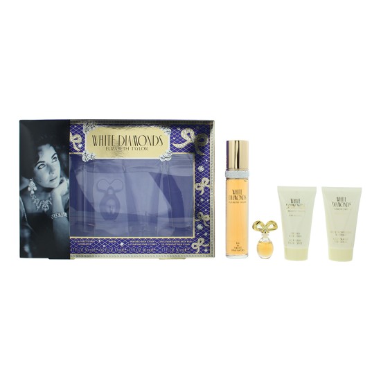 Elizabeth Taylor White Diamonds 4 Piece Gift Set: Eau de Toilette 50ml - Body Lo