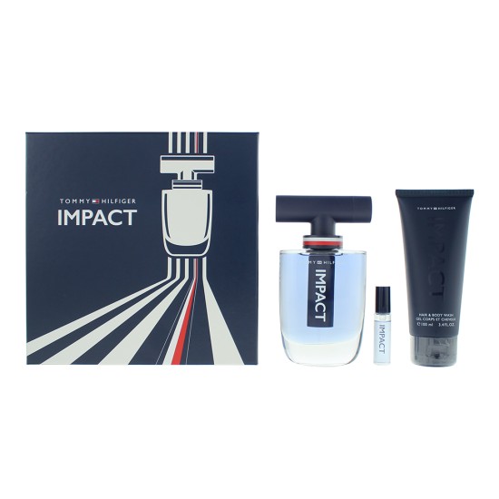 Tommy Hilfiger Impact 3 Piece Gift Set: Eau de Toilette 100ml - Body Wash 100ml