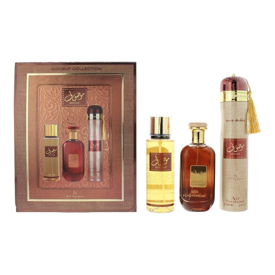 Ard Al Zaafaran Mousuf 3 Piece Gift Set: Eau De Parfum 100ml - Perfume Mist 250m