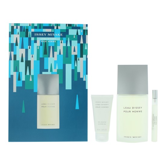 Issey Miyake L'eau D'issey Pour Homme 3 Piece Gift Set: Eau De Toilette 125ml -